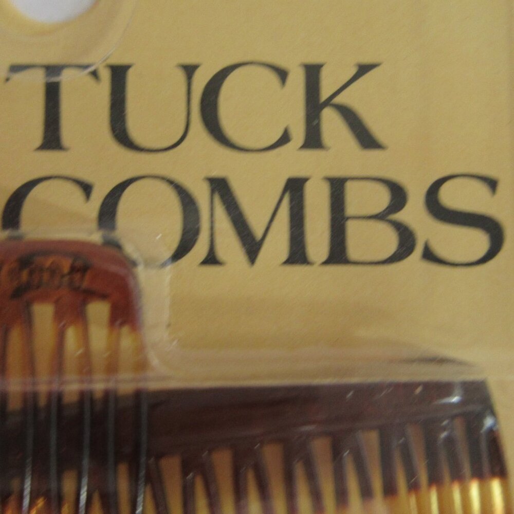 Vintage 1982 Goody Hair Tuck Combs Kant Slip Tortoise 4 Pack USA #550 NOS - Picture 3 of 8